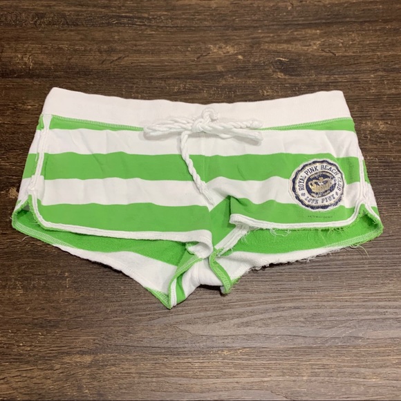 Pink Victoria Secrets Striped Terry Cloth Shorts - Picture 2 of 7